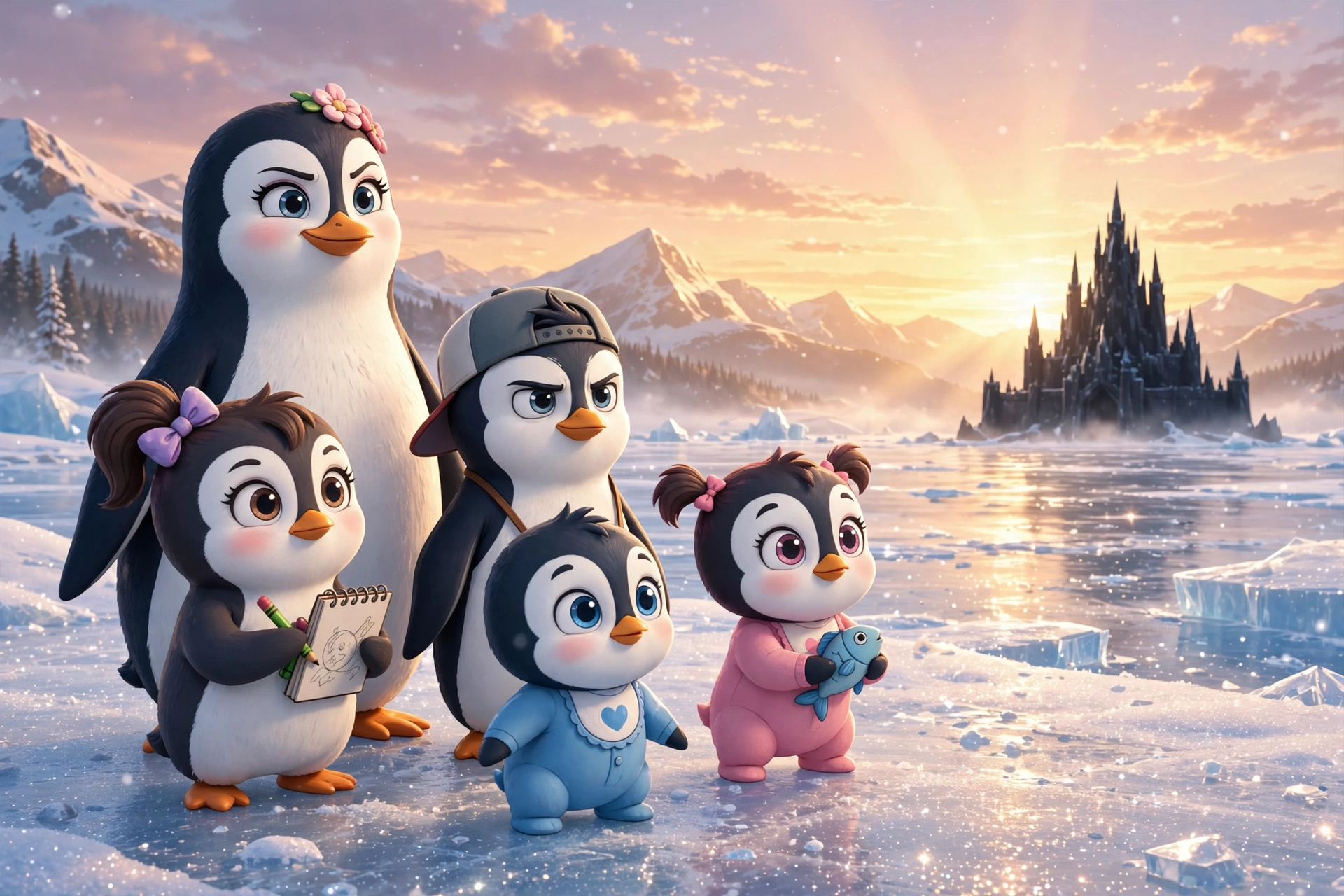 Book 3 cover — the Penguin Family Medina and the Armor of Lost Memories