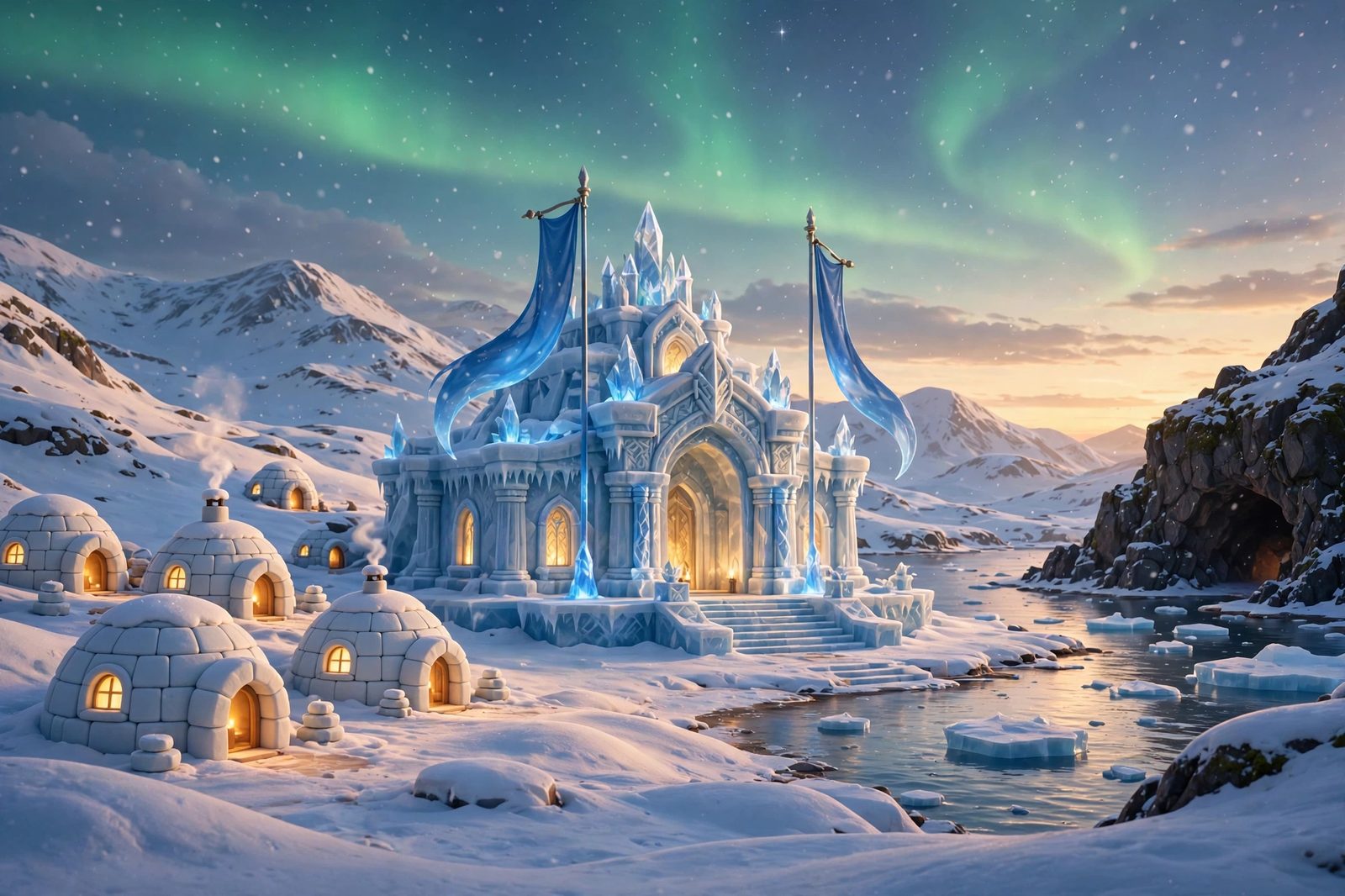 Glaciar Azul — igloos, the Ice Temple, and the bay